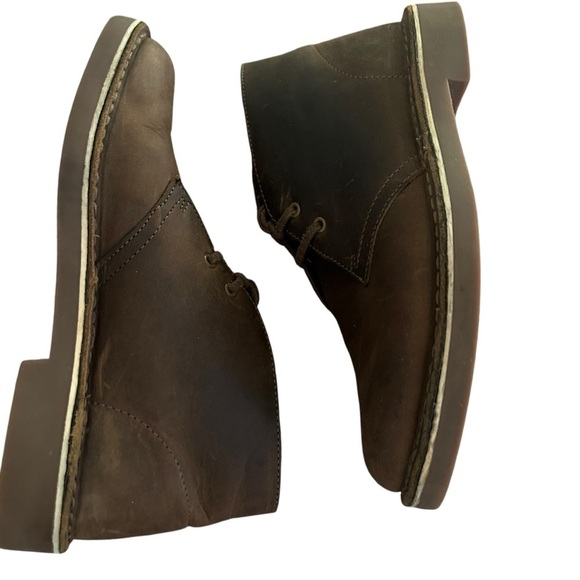 CLARKS BUSHACRE 2 ANKLE BURNISHED BROWN LEATHER BOOTS SIZE 7.5 - Picture 3 of 9